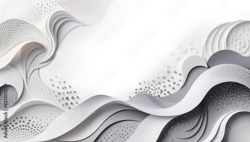 Canvas Prints white halftone gray abstract background design waves gradient illustration concept texture presentat