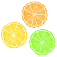 輪切りレモンとオレンジとライムのセット