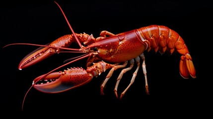lobster isolated on black