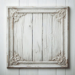 Vintage white wooden frame