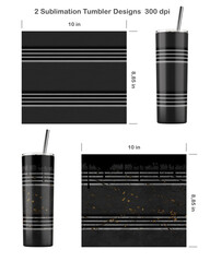 2 black Oil Drum patterns. Clean and Dirty style.. Seamless sublimation template for 20 oz skinny tumbler. Sublimation illustration. Seamless from edge to edge. Full tumbler wrap.