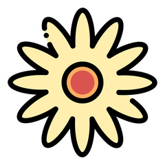 Daisy Icon in Filled Line Style
