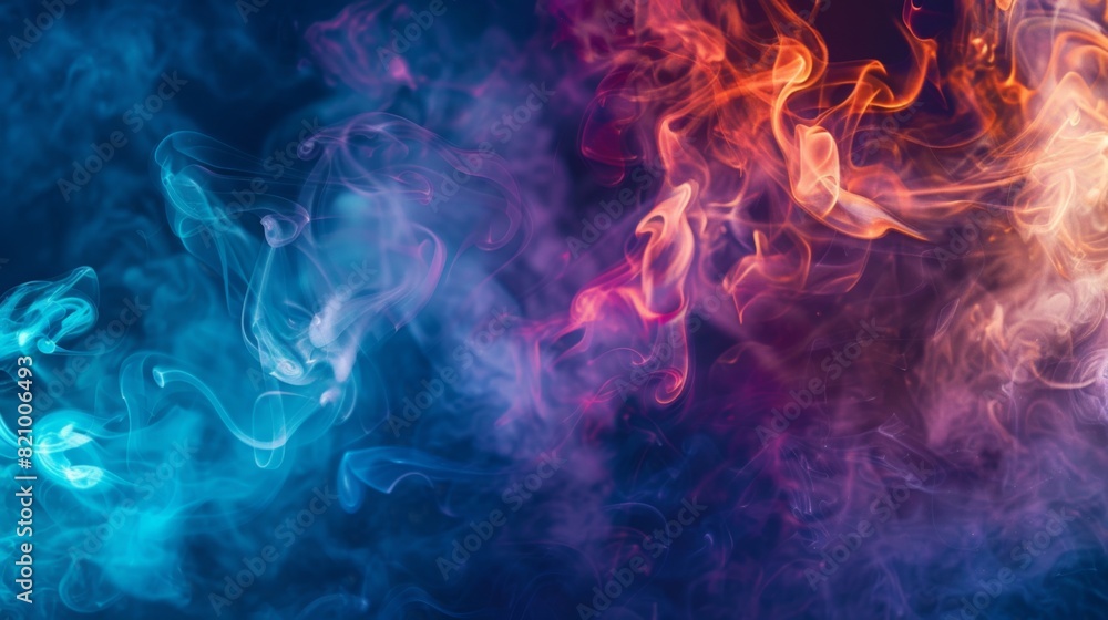 Aufkleber abstract image of colorful cigarette smoke creating a mystical atmosphere.