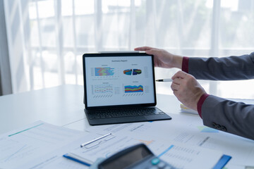 the man working on the table hand focus