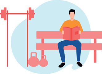 The boy is reading a book.