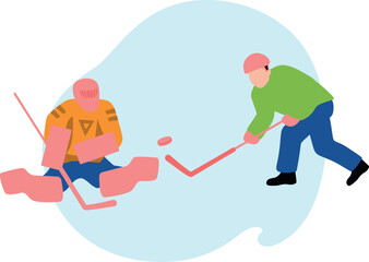 The boys are playing hockey.