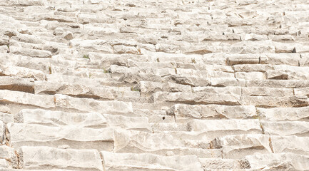 Steps of The ancient Greek amphitheater at the antique City in Turkey