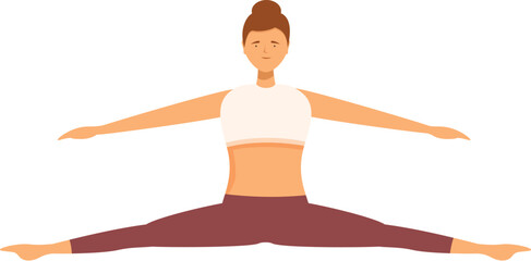 Illustration of a woman in a seated yoga stretch, promoting wellness and flexibility