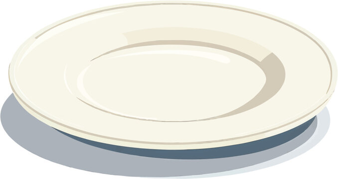 Empty plate on a white background.Side view