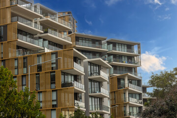 Residential and commercial Apartment building in inner Sydney suburb of Wentworth Point NSW...