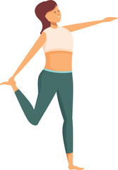 Illustration of a young female performing a balance yoga pose with ease