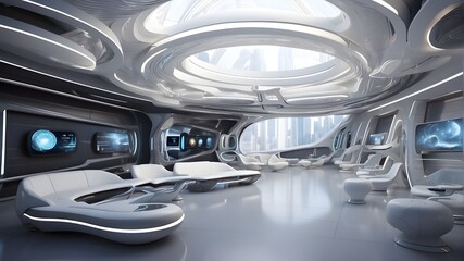 Obraz premium futuristic setting for technological advancements