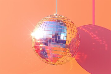 Simplistic, linear depiction of a 1970s disco ball