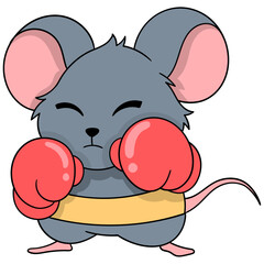 fat rat is practicing boxing alone