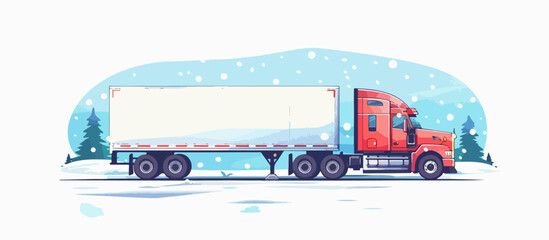 Illustration of a truck with a trailer. Freight transportation. Truck.