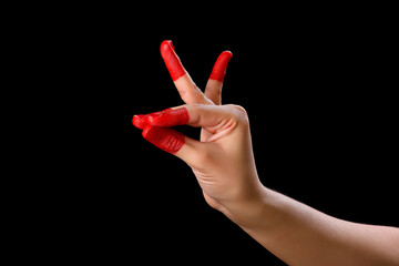  kathak mudra,beautiful hand or mudras in Indian classical dance foam kathak on black backgraund...