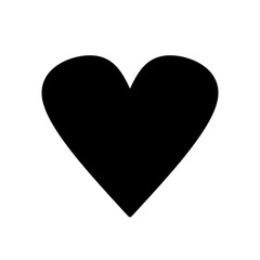 Love heart vector icon black silhouette isolated on white background.
