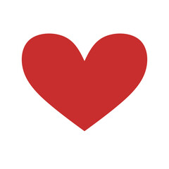 Red shape love heart icon vector isolated on white background