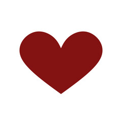 Red shape love heart icon vector isolated on white background