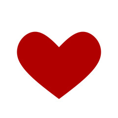 Red shape love heart icon vector isolated on white background
