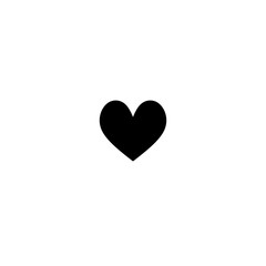 Love heart vector icon black silhouette isolated on white background.