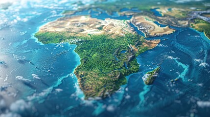 physical map of africa with high resolution details flattened satellite view of planet earth its geography.stock image