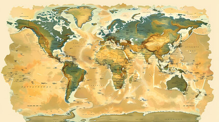 Naklejka premium Dotted world map,color world map,Vector design illustration
