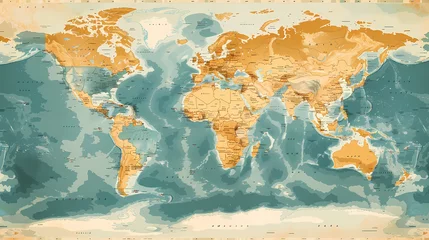 Tableau sur toile Carte du monde Dotted world map,color world map,Vector design illustration  © ak159715