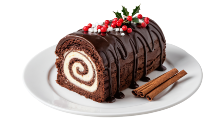 Delightful Christmas Dessert: Chocolate Yule Log Cake