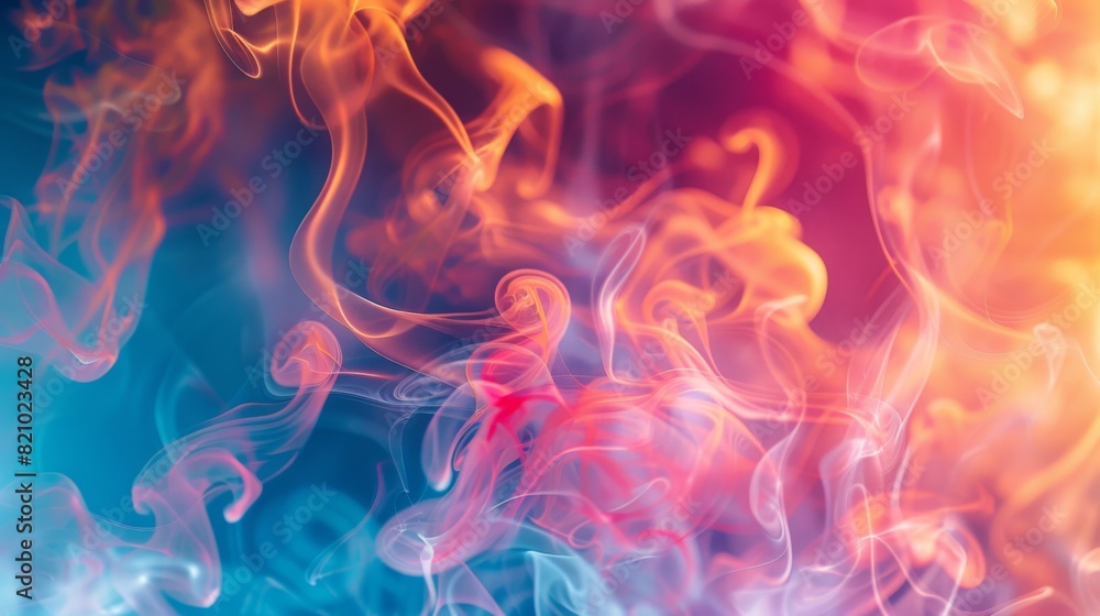Poster close-up of colorful cigarette smoke patterns floating in the air.