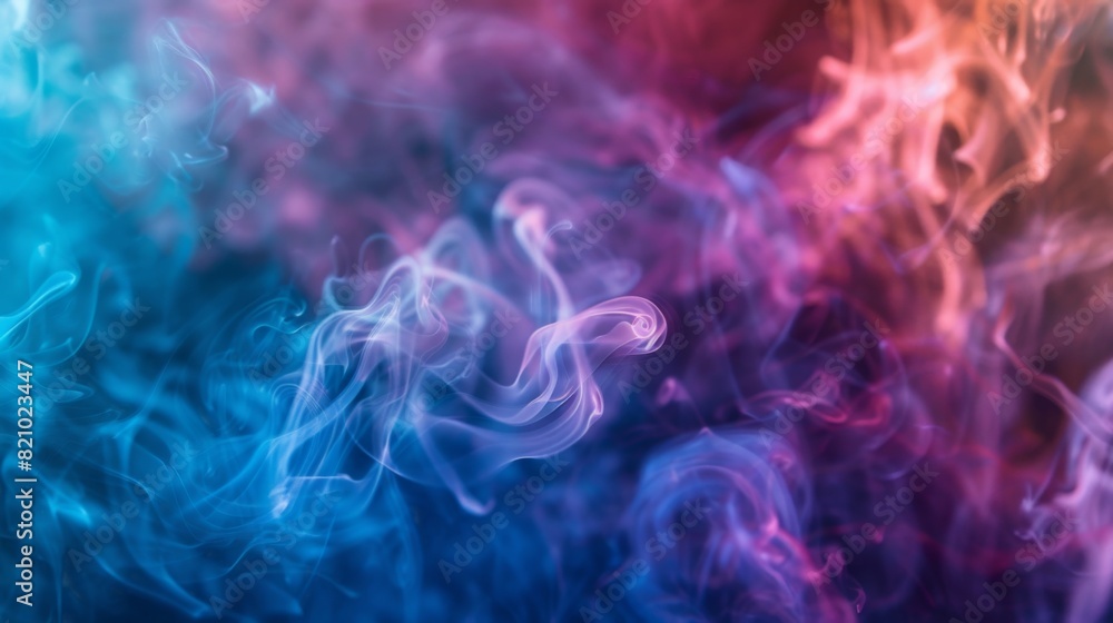 Poster close-up of colorful cigarette smoke patterns floating in the air.