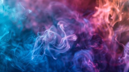 Close-up of colorful cigarette smoke patterns floating in the air.