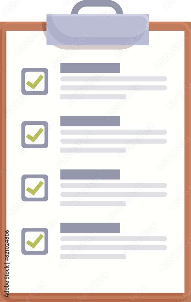 Aufkleber flat design illustration of a clipboard with checkmarks for organization and task management