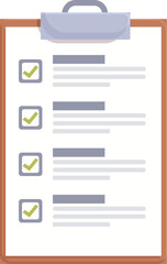 Obraz premium Flat design illustration of a clipboard with checkmarks for organization and task management
