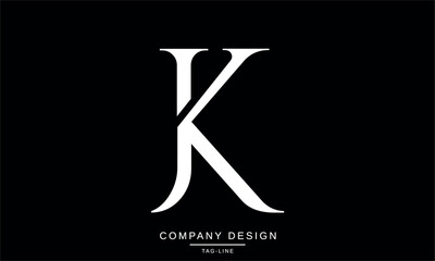 JK, KJ Abstract Letters Logo Monogram Design Font Icon Vector Initials