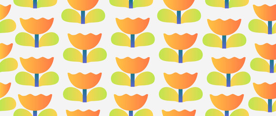 Vector seamless background. Minimalistic abstract floral pattern. Modern color print on a light background. Ideal for textile design, screensavers, covers, cards, invitations and posters.