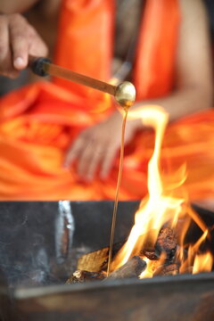 Indian threading ceremony, Traditional Hindu cultural function, where a young boy is sent to Guru for further studies, artistic shots with nice composition