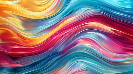 Obraz premium abstract multi-colored wave pattern that is shiny and flowing in a modern style 