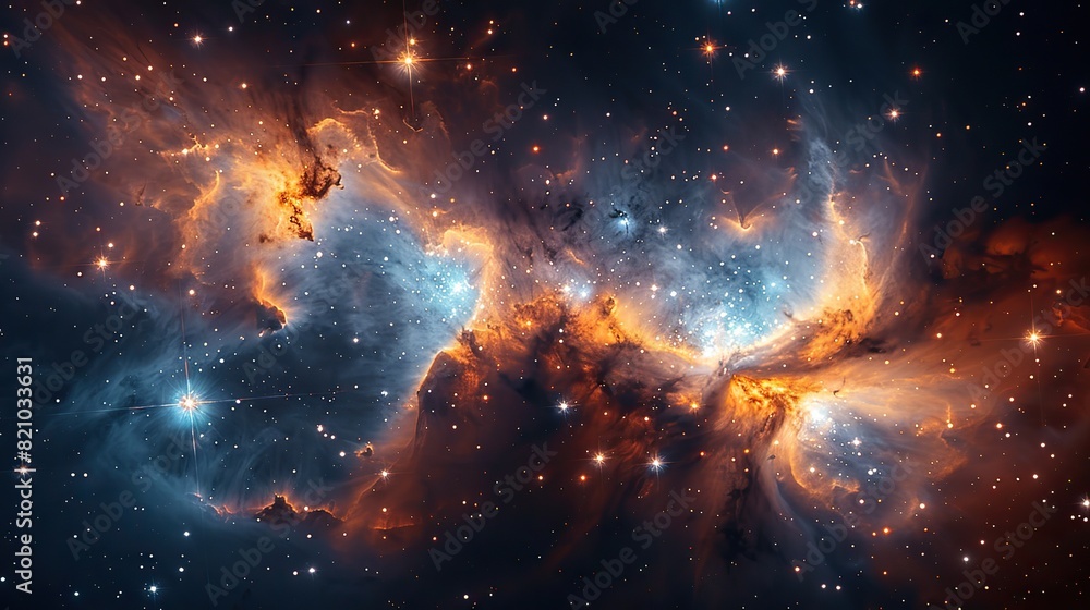 Wall mural a celestial tapestry adorned with twinkling stars..illustration