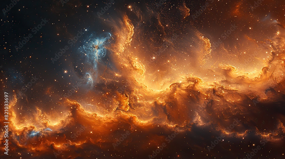 Wall mural a celestial tapestry adorned with twinkling stars..illustration
