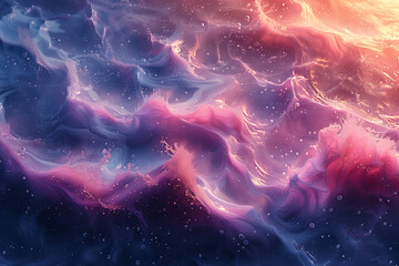 An abstract gradient liquid background featuring smooth, flowing colors that blend seamlessly to...