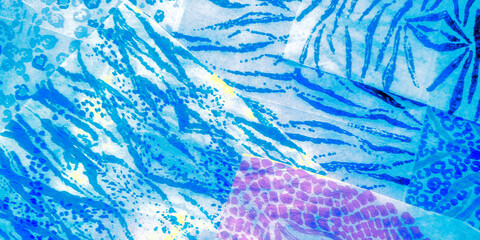 Modern Waves Abstract. Brushes Print. Animal