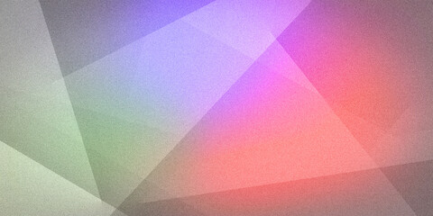 Fototapeta premium Multicolored geometric shapes lines on a grainy ultra-wide background with a multicolored dark mix pink turquoise orange gray purple lilac green gradient. For design banners, wallpapers, templates