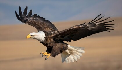 An Eagle With Its Wings Gliding Silently Through T