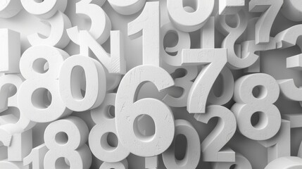 White abstract background created by numbers or letters.