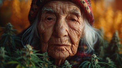 an elderly person preparing his medical prescription a dose of cannabis buds use of cbd in senior health to reduce rheumatism and pain for a happy sunset of life.stock photo