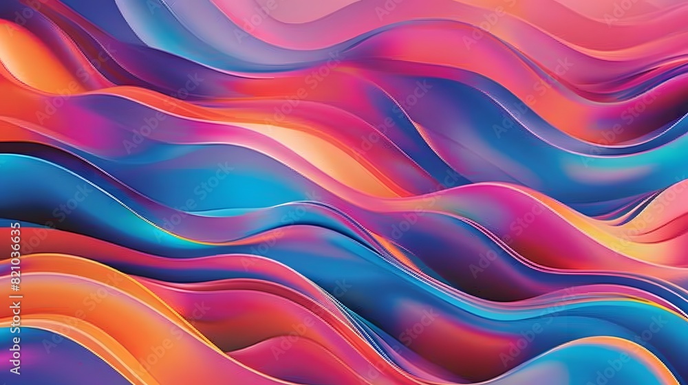 Aufkleber abstract multi-colored wave pattern that is shiny and flowing in a modern style