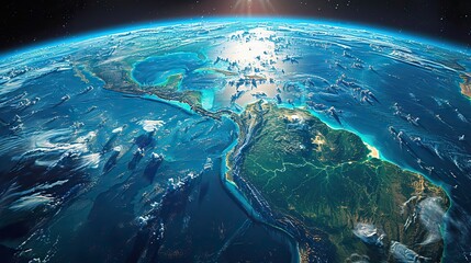 high resolution satellite view of planet earth focused on south and central america brazil and amazon rainforest elements of this image furnished .stock image