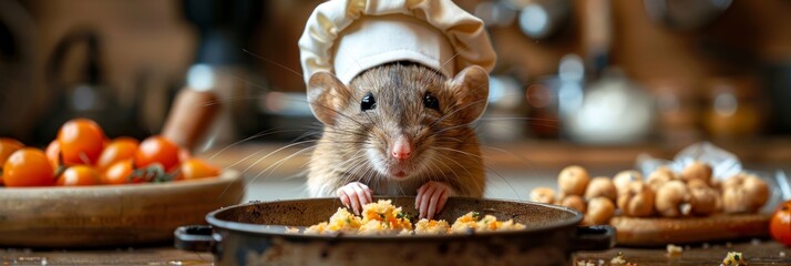 Chef Rat Cooking in the Kitchen Generative AI