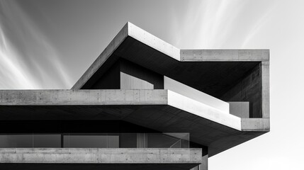 Black and white abstract architecture.